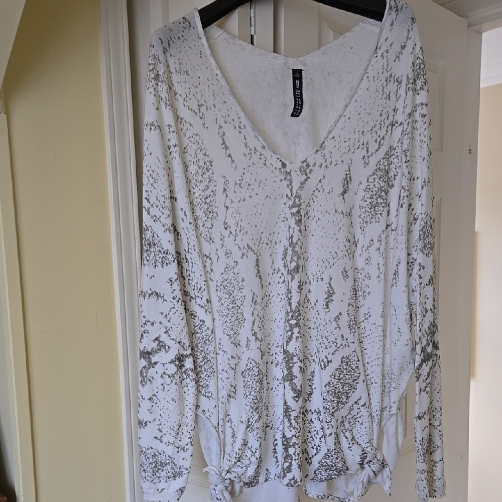Stylish White and Gray Women's Top